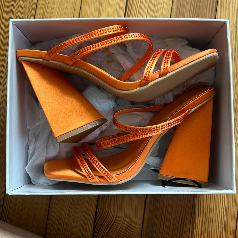 Meshki Orange heels